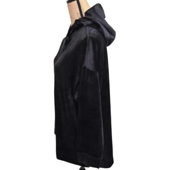 Chico's Zenergy Super Soft Black Velvet Hoodie Size 3 XL - Picture 5 of 9